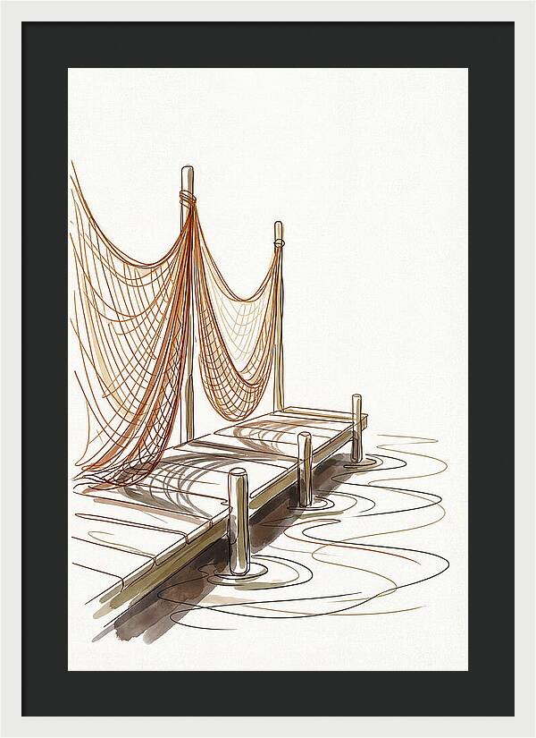 Fishing Nets Drying On Dock