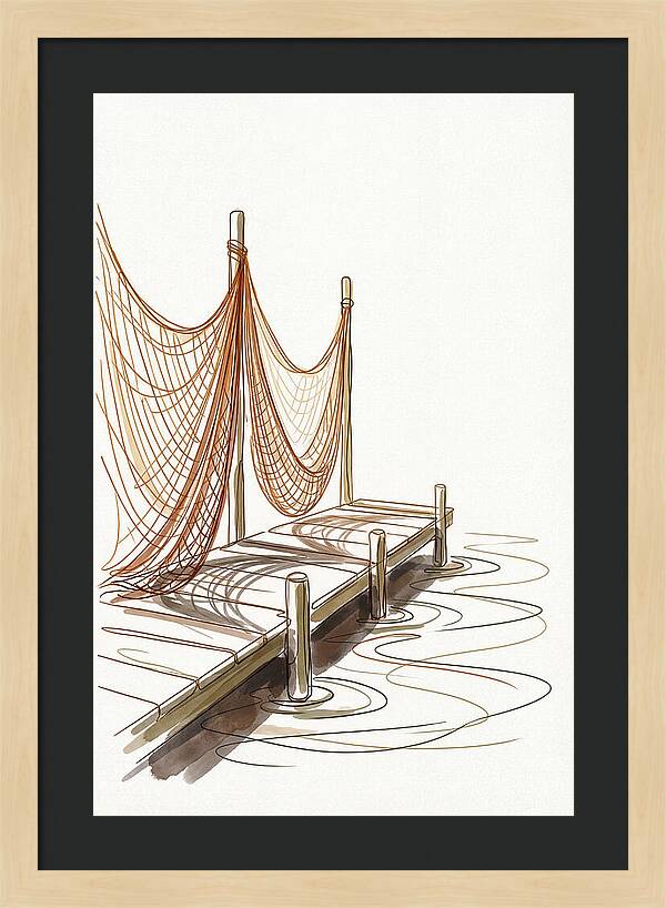 Fishing Nets Drying On Dock