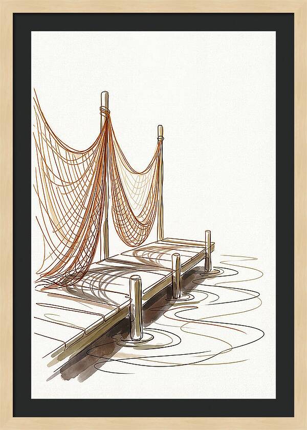 Fishing Nets Drying On Dock
