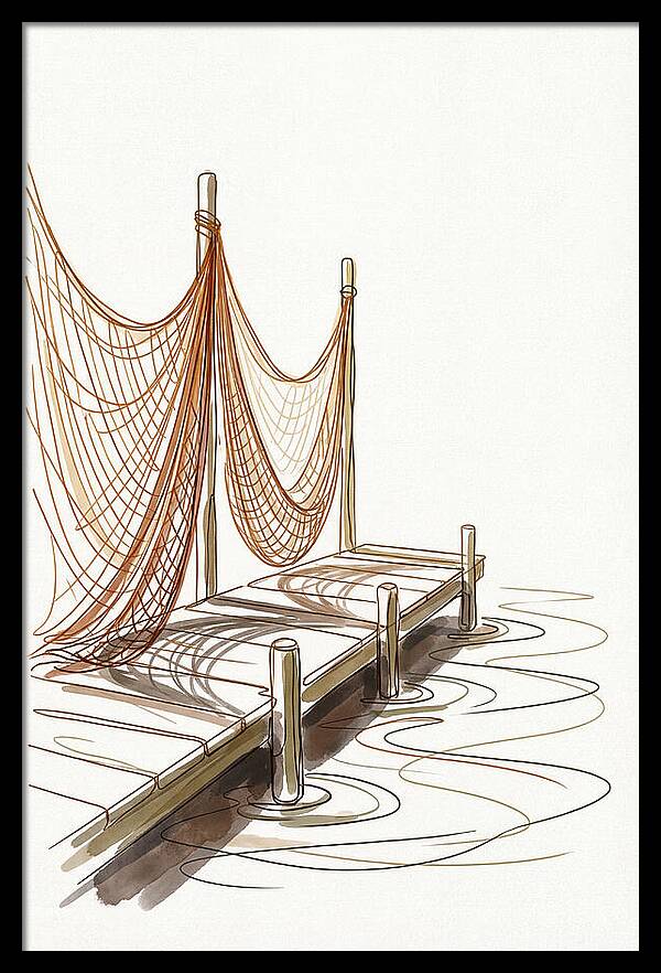 Fishing Nets Drying On Dock