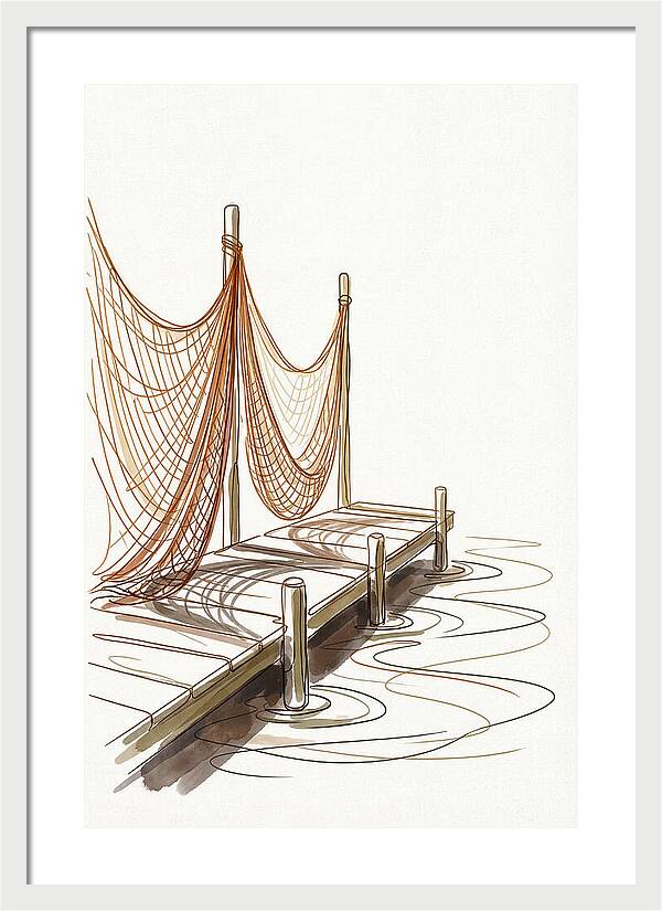 Fishing Nets Drying On Dock