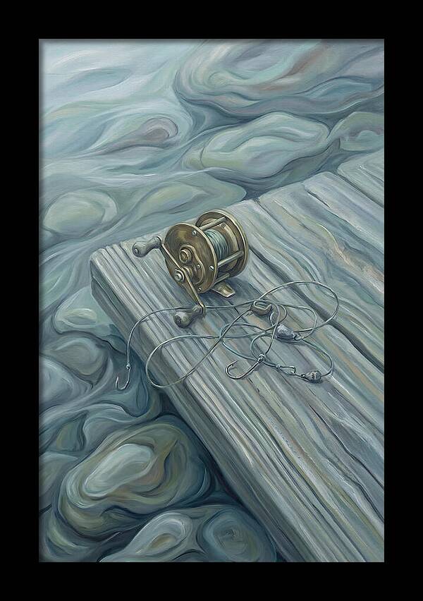 Fishing Reel And Tackle On Wood