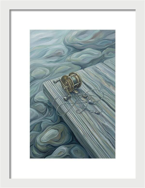 Fishing Reel And Tackle On Wood