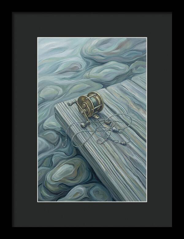 Fishing Reel And Tackle On Wood