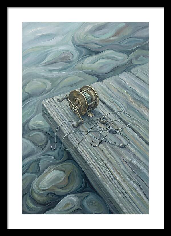 Fishing Reel And Tackle On Wood