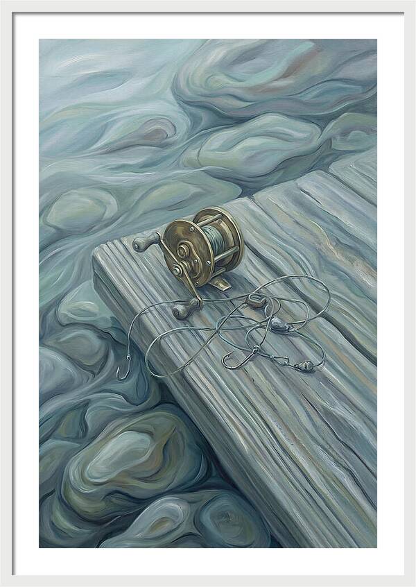 Fishing Reel And Tackle On Wood