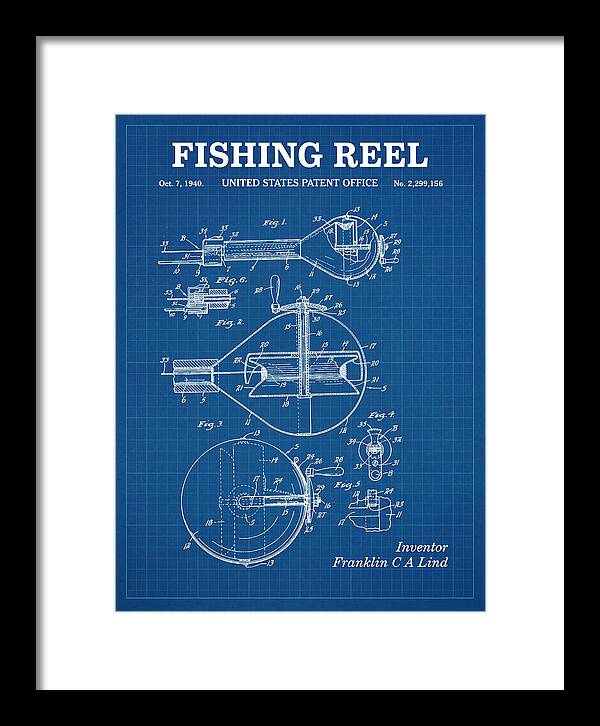 Fishing Reel Blueprint Patent Us2299156a