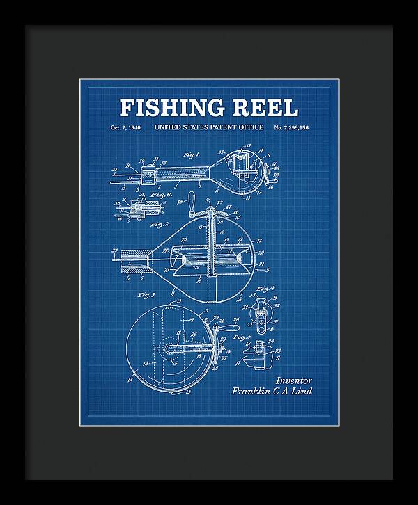 Fishing Reel Blueprint Patent Us2299156a