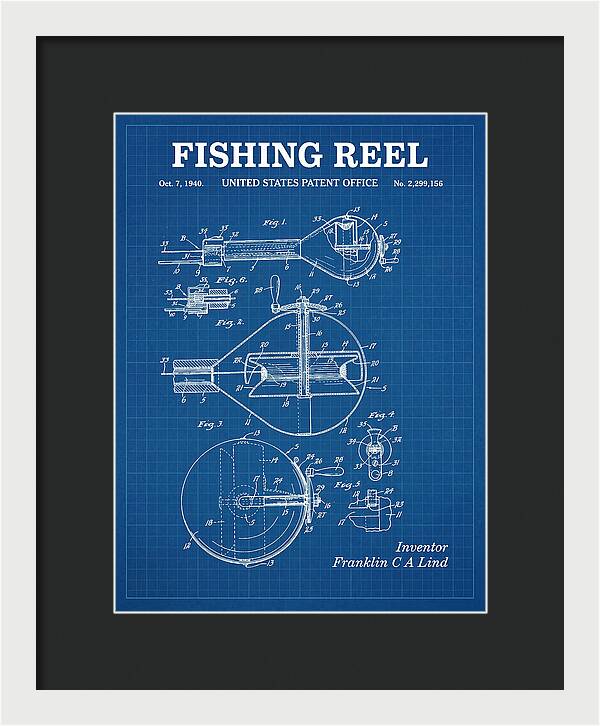 Fishing Reel Blueprint Patent Us2299156a