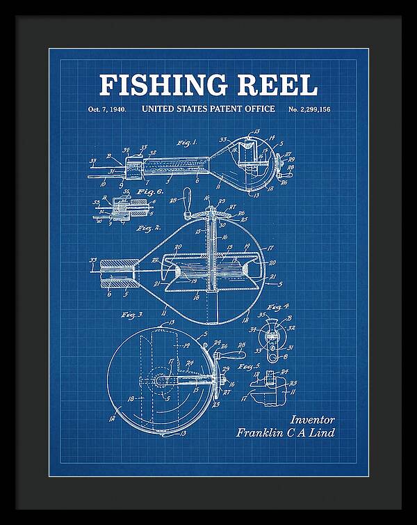Fishing Reel Blueprint Patent Us2299156a
