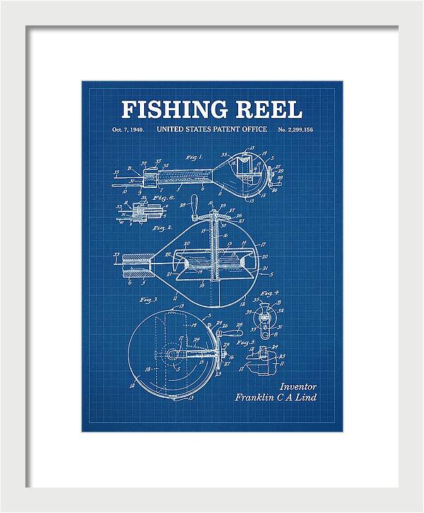 Fishing Reel Blueprint Patent Us2299156a