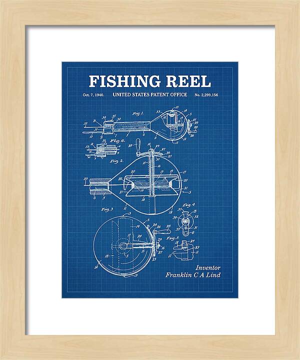 Fishing Reel Blueprint Patent Us2299156a