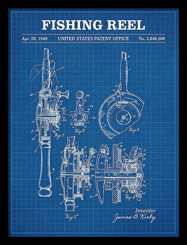 Fishing Reel Blueprint Patent Us2648506a