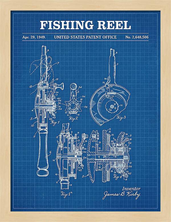 Fishing Reel Blueprint Patent Us2648506a