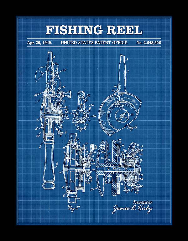 Fishing Reel Blueprint Patent Us2648506a