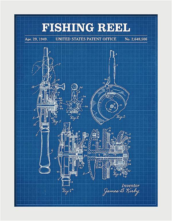 Fishing Reel Blueprint Patent Us2648506a