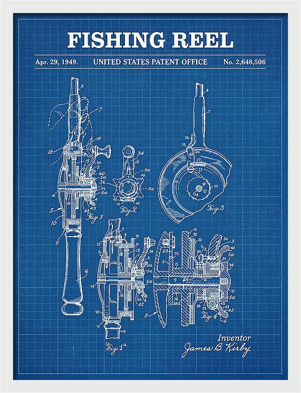Fishing Reel Blueprint Patent Us2648506a