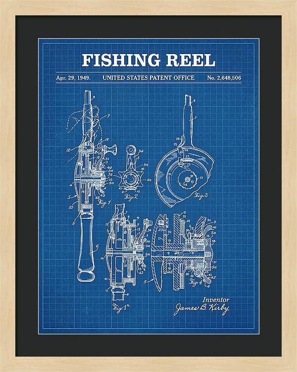 Fishing Reel Blueprint Patent Us2648506a