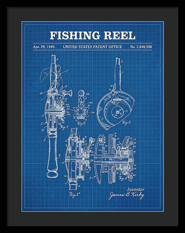 Fishing Reel Blueprint Patent Us2648506a