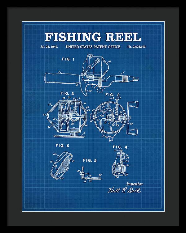 Fishing Reel Blueprint Patent Us2675193a