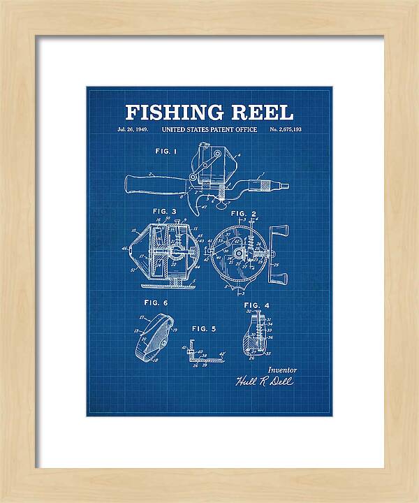 Fishing Reel Blueprint Patent Us2675193a