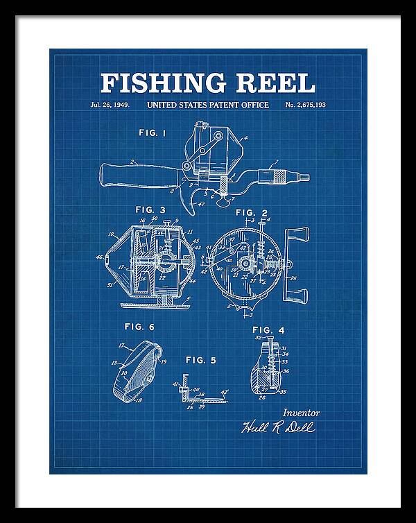 Fishing Reel Blueprint Patent Us2675193a