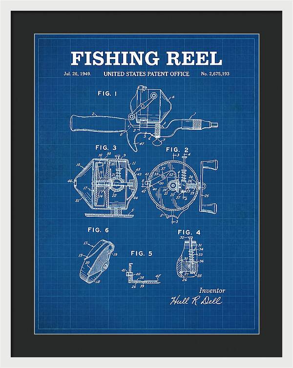 Fishing Reel Blueprint Patent Us2675193a