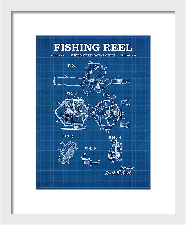 Fishing Reel Blueprint Patent Us2675193a