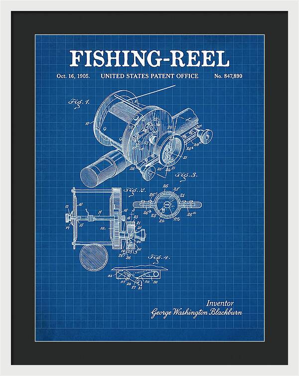 Fishing Reel Blueprint Patent Us847890a