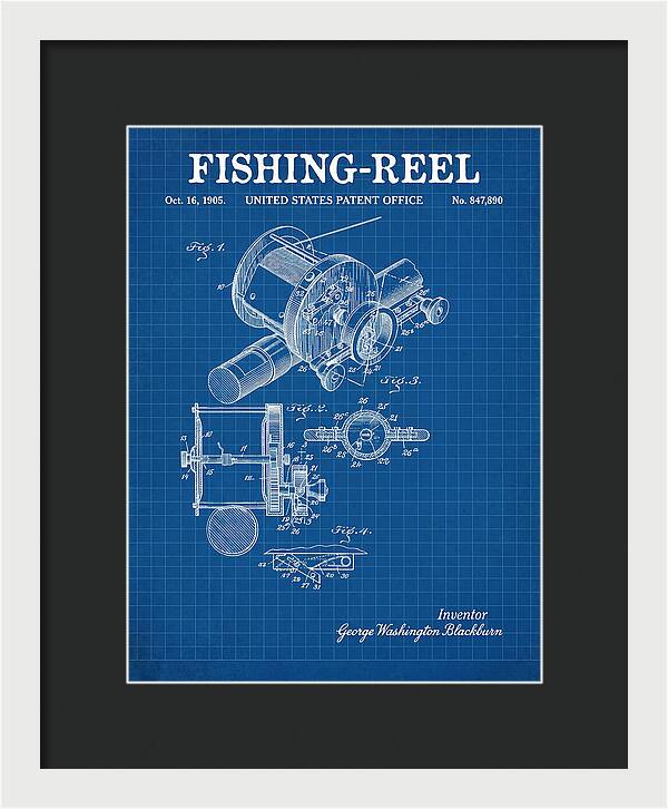 Fishing Reel Blueprint Patent Us847890a