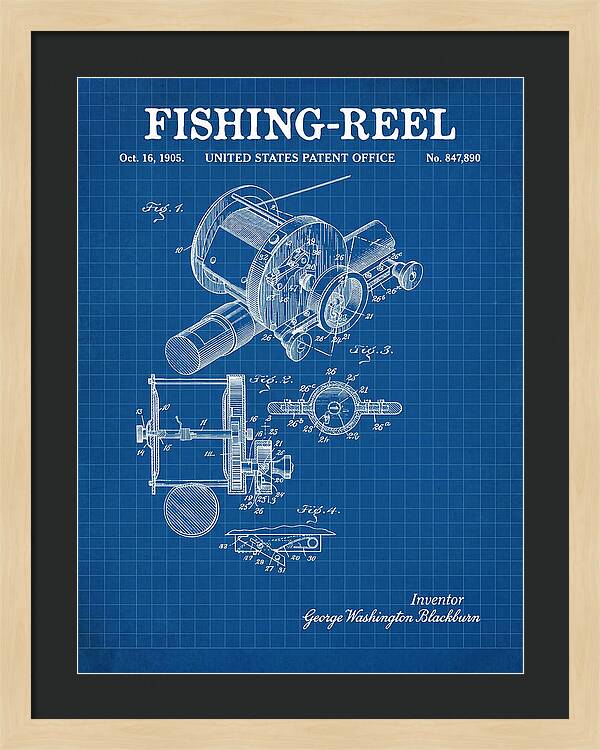 Fishing Reel Blueprint Patent Us847890a