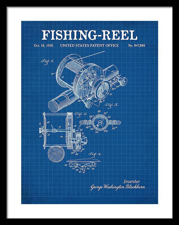 Fishing Reel Blueprint Patent Us847890a