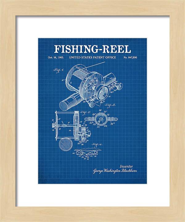 Fishing Reel Blueprint Patent Us847890a