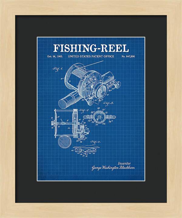Fishing Reel Blueprint Patent Us847890a