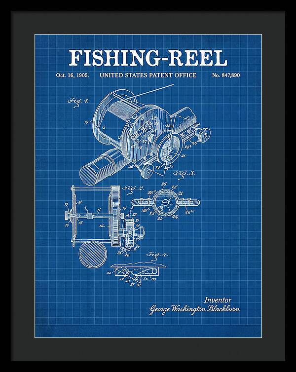 Fishing Reel Blueprint Patent Us847890a