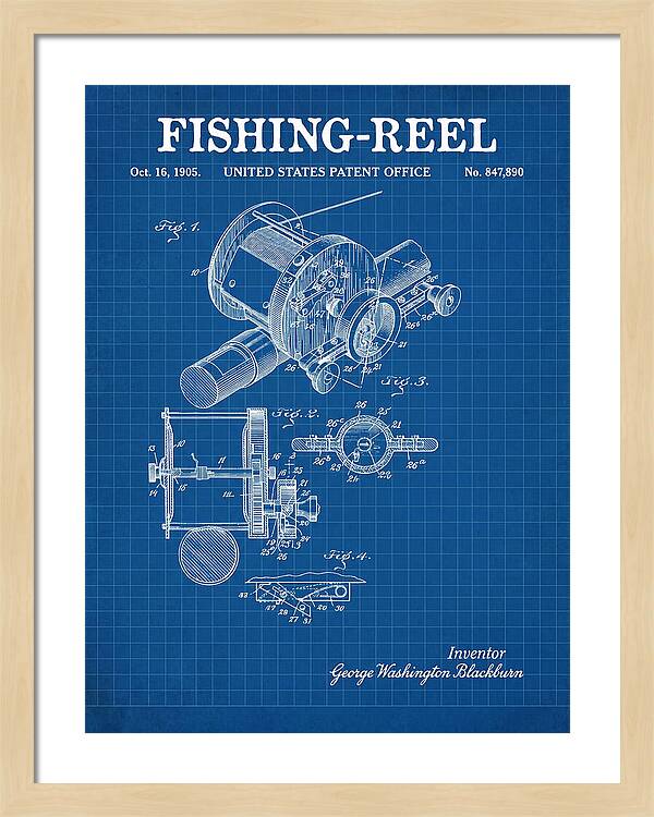 Fishing Reel Blueprint Patent Us847890a