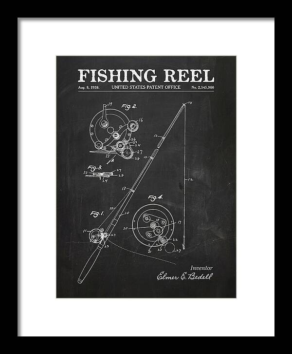 Fishing Reel Chalkboard Patent Us2145966a