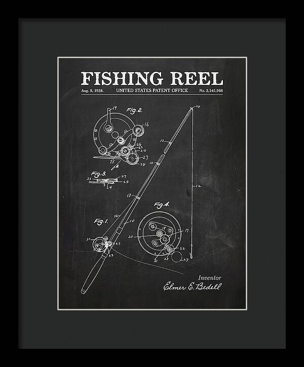 Fishing Reel Chalkboard Patent Us2145966a