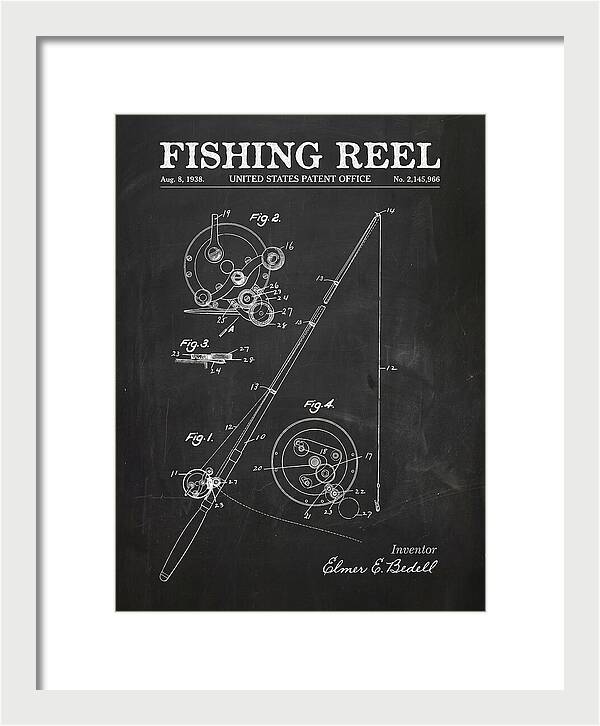 Fishing Reel Chalkboard Patent Us2145966a