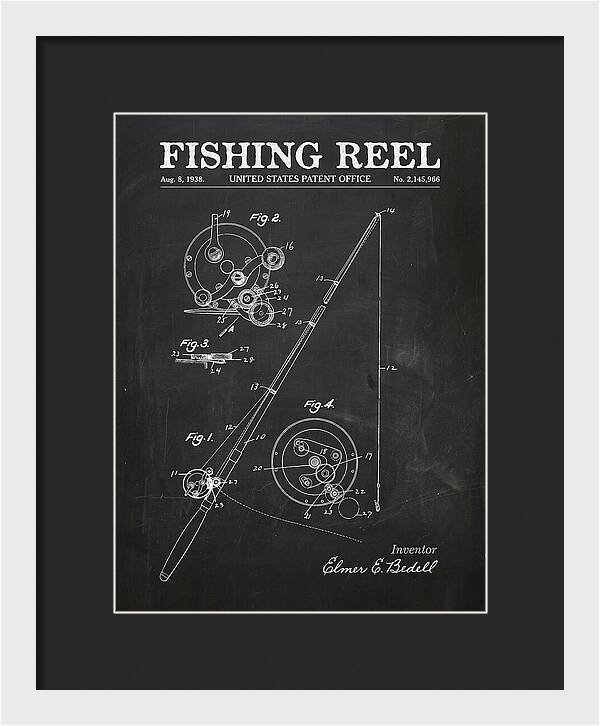 Fishing Reel Chalkboard Patent Us2145966a