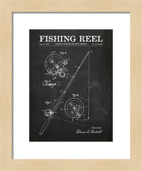 Fishing Reel Chalkboard Patent Us2145966a