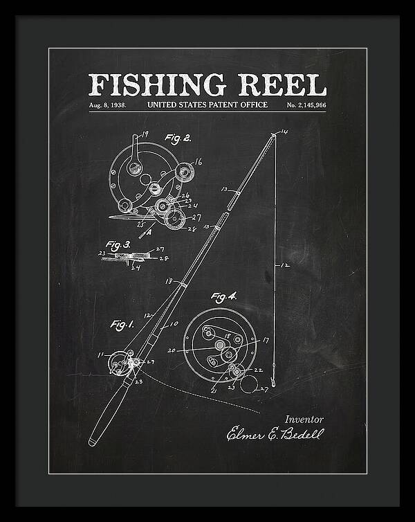 Fishing Reel Chalkboard Patent Us2145966a