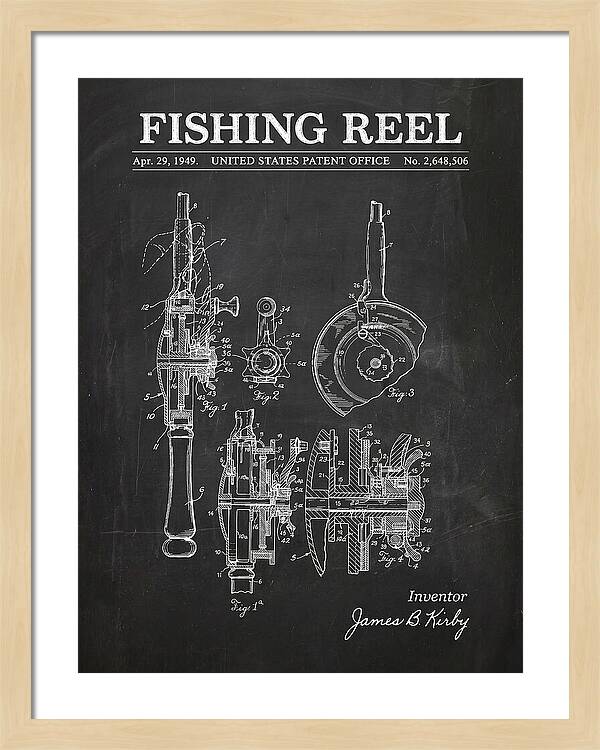 Fishing Reel Chalkboard Patent Us2648506a