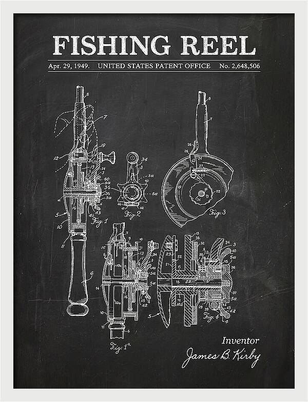 Fishing Reel Chalkboard Patent Us2648506a