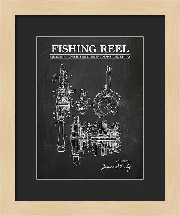 Fishing Reel Chalkboard Patent Us2648506a