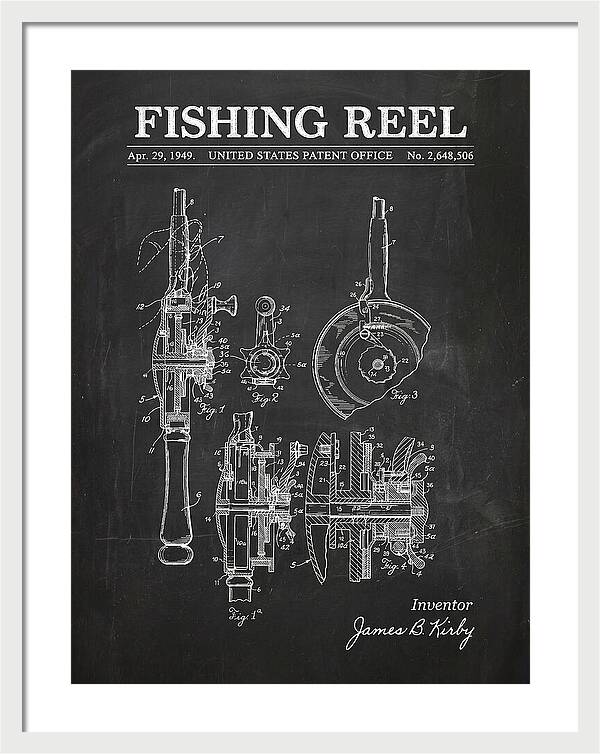 Fishing Reel Chalkboard Patent Us2648506a