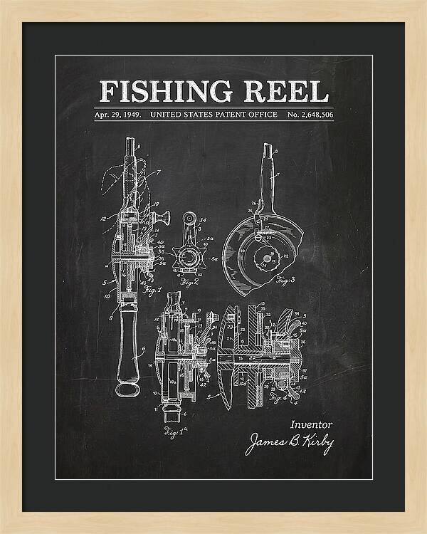 Fishing Reel Chalkboard Patent Us2648506a