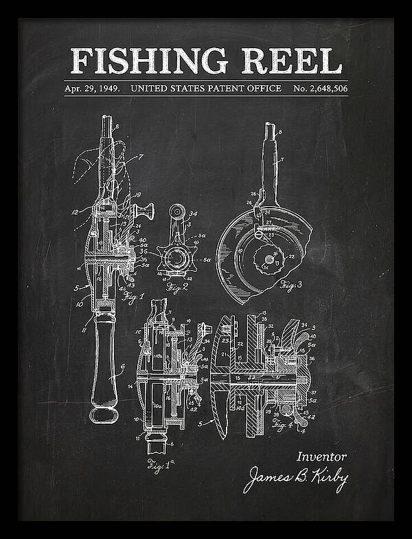 Fishing Reel Chalkboard Patent Us2648506a