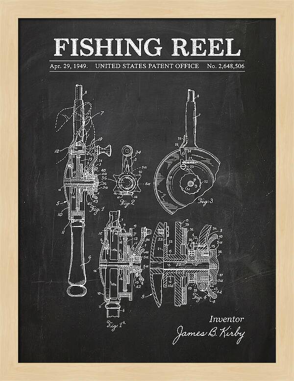 Fishing Reel Chalkboard Patent Us2648506a