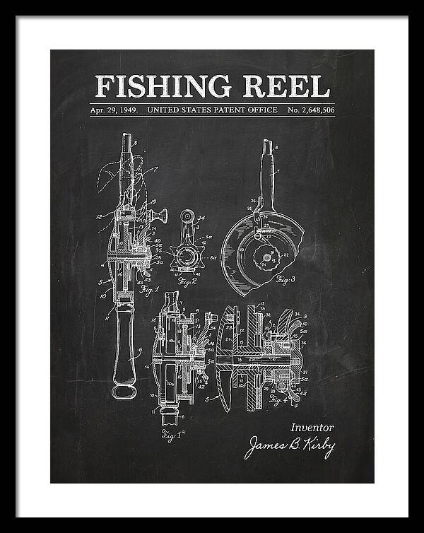 Fishing Reel Chalkboard Patent Us2648506a